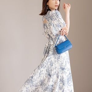 NWT GRL Japan Tanaka Minami toile de jouy pleated dress